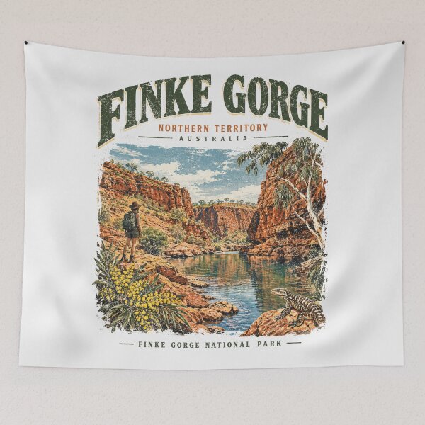 Item preview, Finke Gorge National Park Northern Territory Retro Travel Palm Valley Red Centre Australia designed and sold by Yellowriversss.