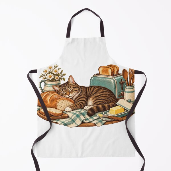 Item preview, Tabby Cat Napping Beside Fresh Bread designed and sold by SiripornSeaynng.