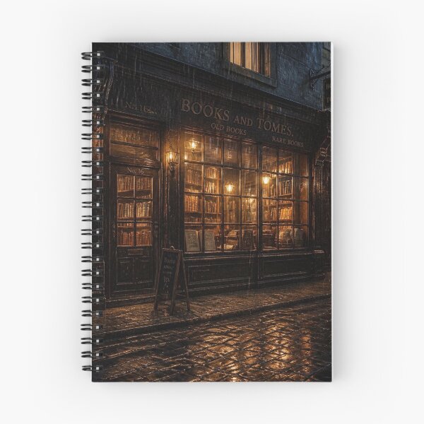 Item preview, Books and Tomes Gothic Bookstore Rainy Night designed and sold by LazyDayzCo.