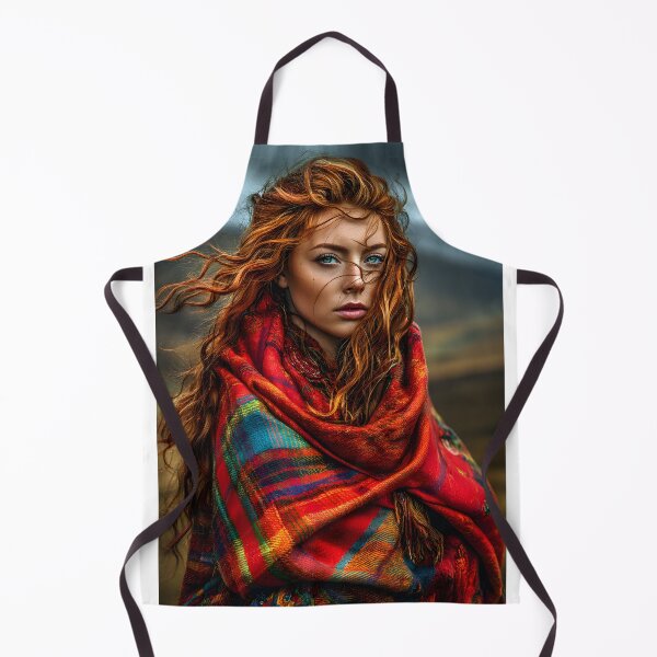 Item preview, Enchanting Woman in Vibrant Red Shawl Outdoors designed and sold by Artessie.