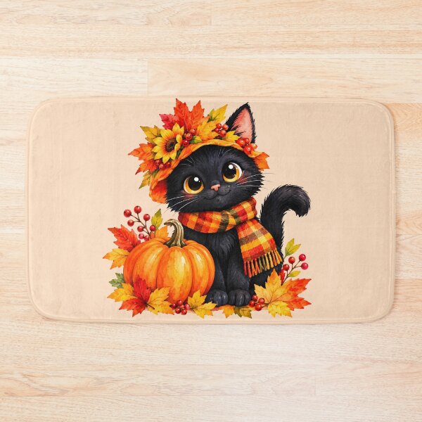 Item preview, Cute Black Cat Pumpkin Fall Autumn designed and sold by trendspatterns.