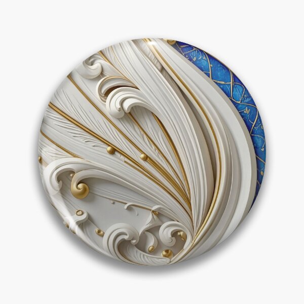 Item preview, Imperial Cobalt and Gold Baroque Medallion designed and sold by Vicky Brago-Mitchell®.