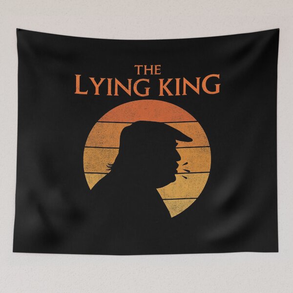 Item preview, The Lying King Political Satire Sarcastic Humor Retro Sunset designed and sold by RamonaTeal.