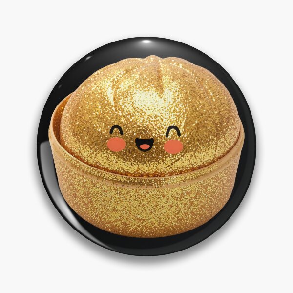 Item preview, Dumpling blando con purpurina dorada en vaporera de bambú – Brillante y Kawaii designed and sold by EmeraldeaArt.