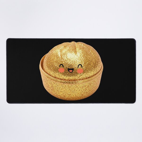Item preview, Golden Glitter Squishy Dumpling in Bamboo Steamer – Sparkly Kawaii designed and sold by EmeraldeaArt.