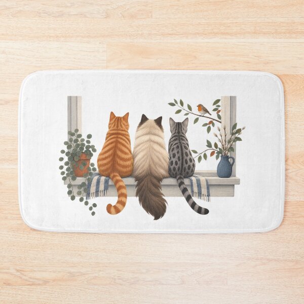Item preview, Three Cats Watching a Bird at the Window designed and sold by SiripornSeaynng.