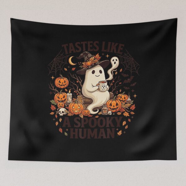 Item preview, Tastes Like A Spooky Human Cute Ghost Halloween Coffee Design designed and sold by RamonaTeal.
