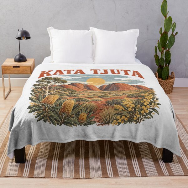 Item preview, Kata Tjuta The Olgas Northern Territory Retro Travel Poster Red Centre Australia designed and sold by Yellowriversss.