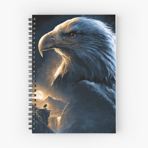 Item preview, Majestic Bald Eagle Full Moon Night Sky Wildlife designed and sold by NicolasGlowArt.