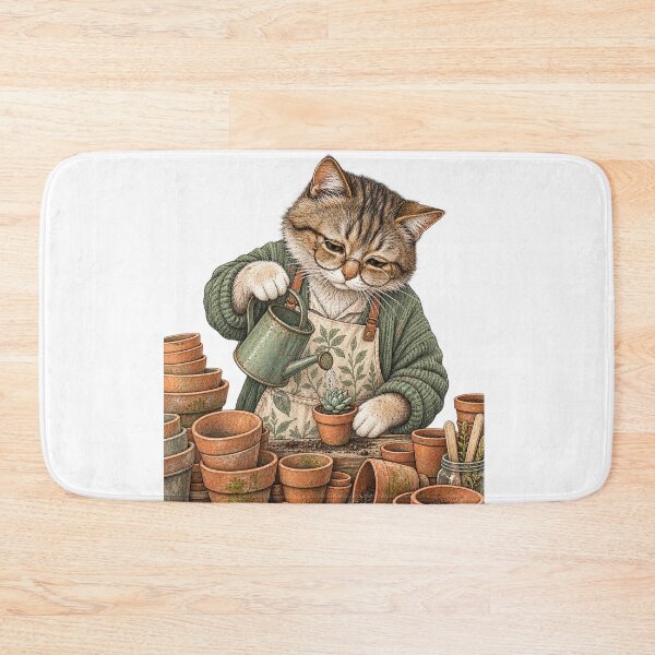 Item preview, Gardening Cat Potting a Succulent Collection designed and sold by SiripornSeaynng.