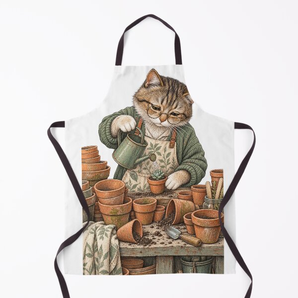 Item preview, Gardening Cat Potting a Succulent Collection designed and sold by SiripornSeaynng.
