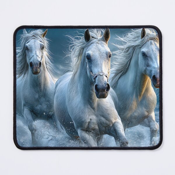 Item preview, Majestic White Horses Galloping Through a Winter Scene designed and sold by Artessie.