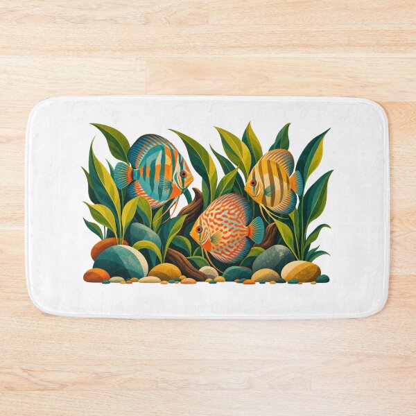 Item preview, Colorful Discus Fish in a Geometric Aquarium designed and sold by SiripornSeaynng.