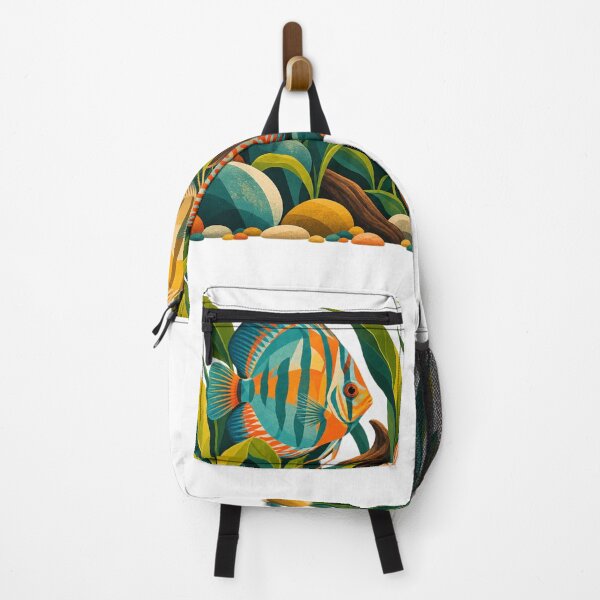 Item preview, Colorful Discus Fish in a Geometric Aquarium designed and sold by SiripornSeaynng.
