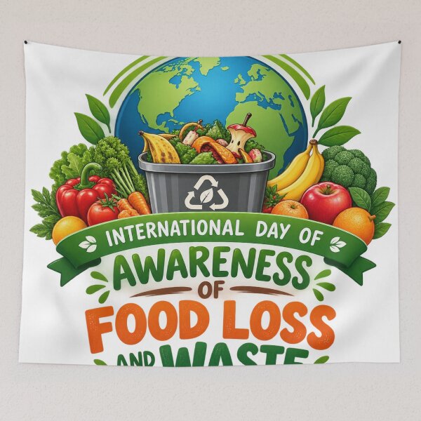 Item preview, International Day of Awareness of Food Loss and Waste Earth Recycling Design designed and sold by CreativeNest Prints.