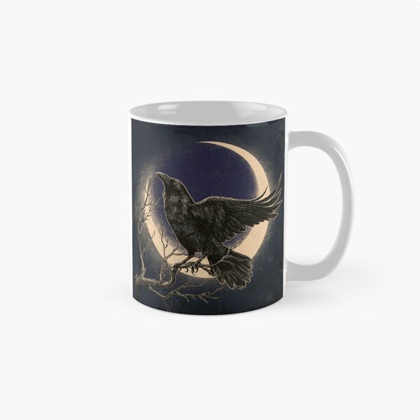 Item preview, Dark Raven Crescent Moon Gothic Art designed and sold by NicolasGlowArt.