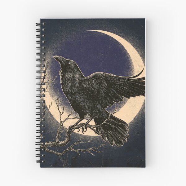 Item preview, Dark Raven Crescent Moon Gothic Art designed and sold by NicolasGlowArt.