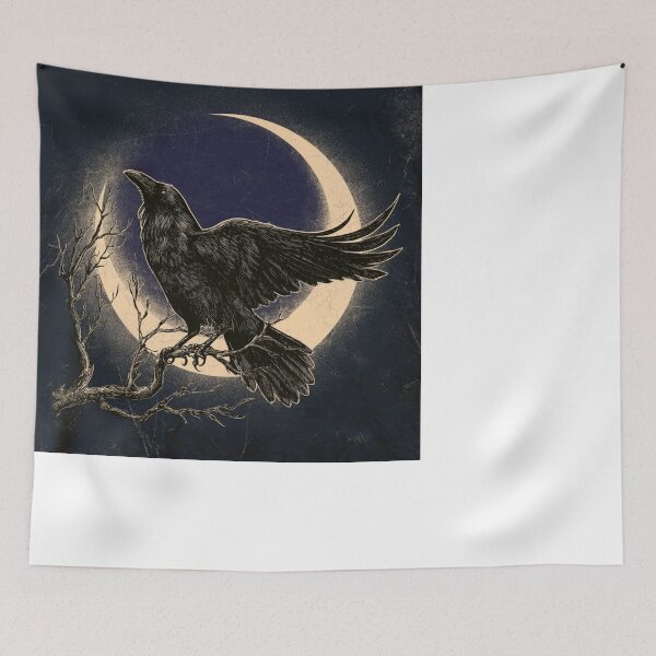Item preview, Dark Raven Crescent Moon Gothic Art designed and sold by NicolasGlowArt.