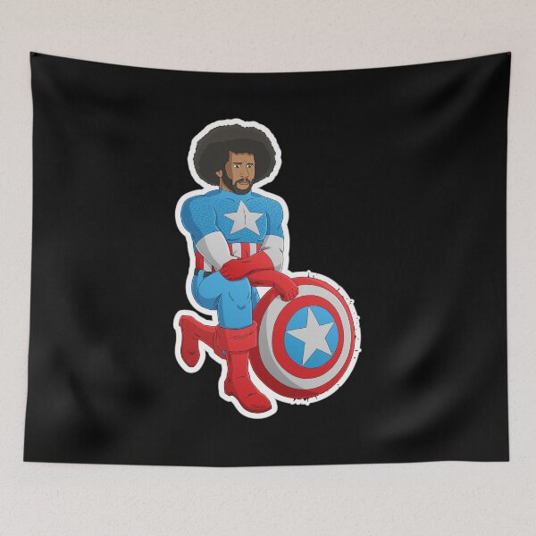 Item preview, The Kneeling Hero Patriotic Shield Art designed and sold by LANCELIAMS.