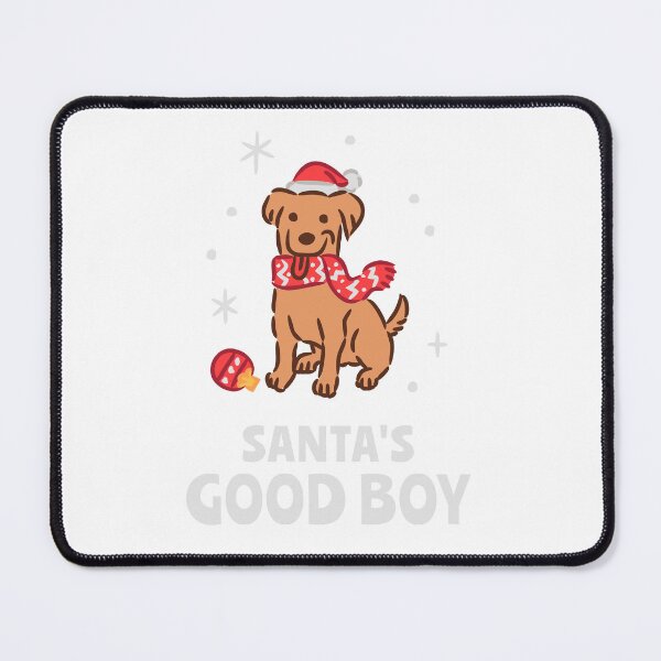 Item preview, Cute Dog with Santa Hat sitting next to Christmas Bauble designed and sold by monkik.
