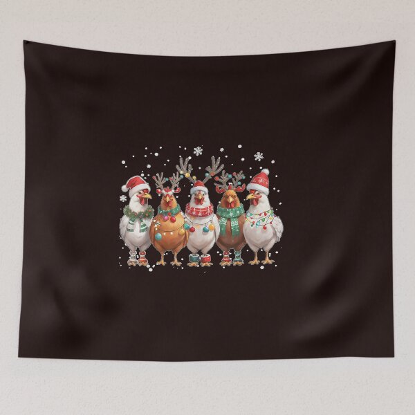 Item preview, Christmas Lights Chicken Santa Funny Xmas Tree designed and sold by JolinChinn.