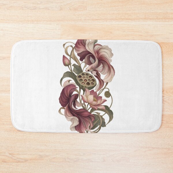 Item preview, Betta Fish Among Vintage Lotus Flowers designed and sold by SiripornSeaynng.