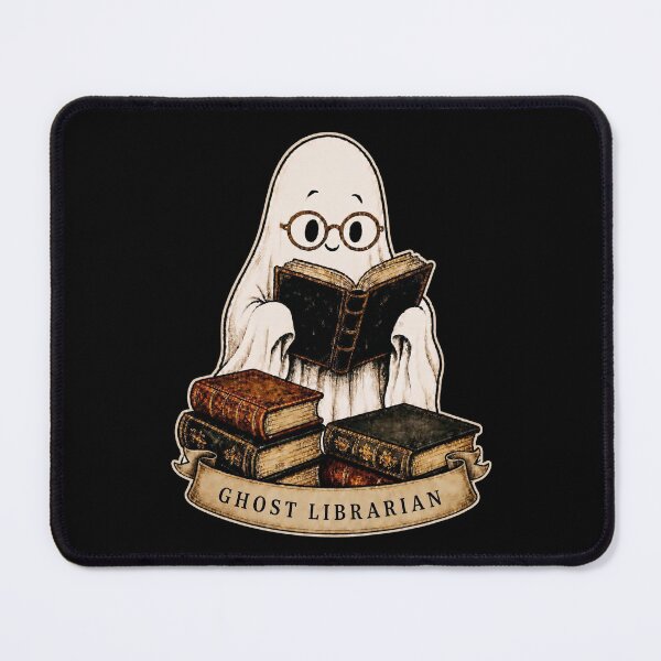 Item preview, Copy of Spooktober Ghost Librarian Cozy Reading Vintage Halloween Book Lover Design designed and sold by PrintInkLab.