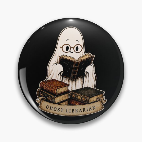 Item preview, Copy of Spooktober Ghost Librarian Cozy Reading Vintage Halloween Book Lover Design designed and sold by PrintInkLab.