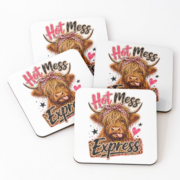 Item preview, Hot Mess Highland Cow Funny Cute Coffee Lover Graphic T-Shirt designed and sold by Dreamers333.