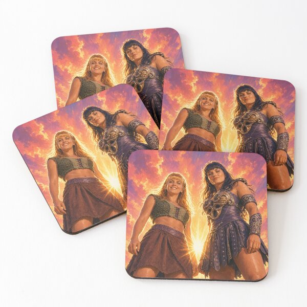 Item preview, Xena and Gabrielle Warrior Princess Cinematic Sunset designed and sold by ElvisVintagePosters.
