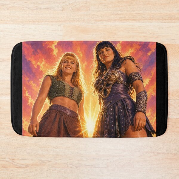 Item preview, Xena and Gabrielle Warrior Princess Cinematic Sunset designed and sold by ElvisVintagePosters.