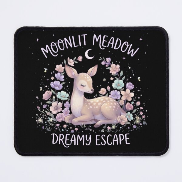 Item preview, Cute Dreamy Deer Surrounded by Flowers - Moonlit Meadow Escape designed and sold by Wildlife Wonders.