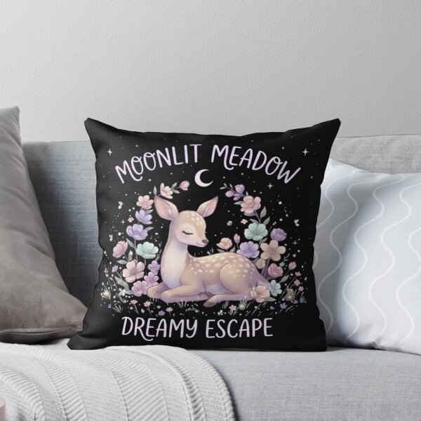 Item preview, Cute Dreamy Deer Surrounded by Flowers - Moonlit Meadow Escape designed and sold by Wildlife Wonders.