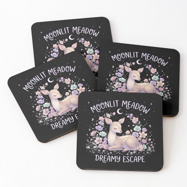 Item preview, Cute Dreamy Deer Surrounded by Flowers - Moonlit Meadow Escape designed and sold by Wildlife Wonders.