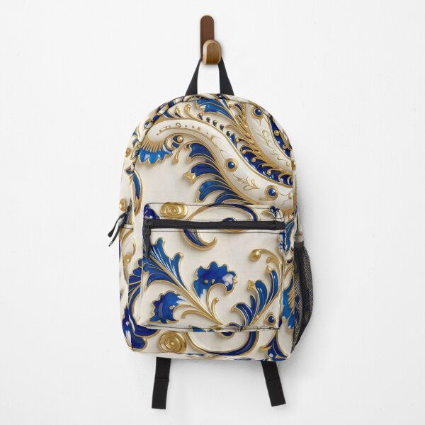 Item preview, Ornate White Porcelain and Royal Blue Spiral designed and sold by Vicky Brago-Mitchell®.