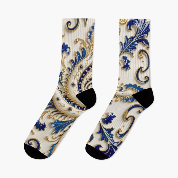 Item preview, Ornate White Porcelain and Royal Blue Spiral designed and sold by Vicky Brago-Mitchell®.