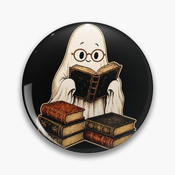 Item preview, Spooktober Ghost Librarian Cozy Reading Vintage Halloween Book Lover Design designed and sold by PrintInkLab.