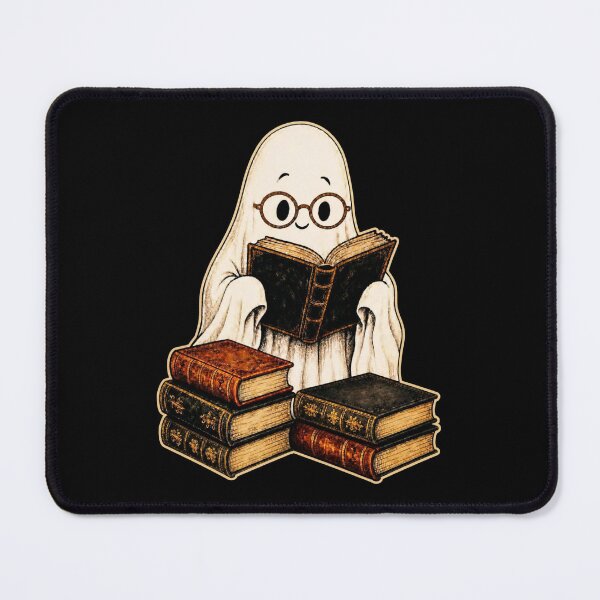 Item preview, Spooktober Ghost Librarian Cozy Reading Vintage Halloween Book Lover Design designed and sold by PrintInkLab.