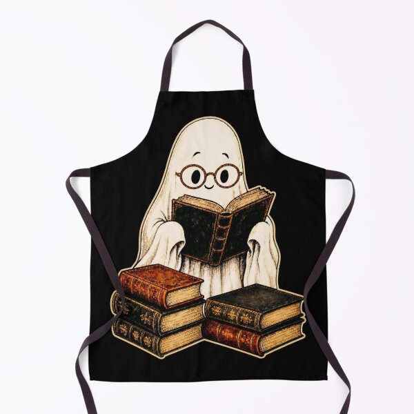 Item preview, Spooktober Ghost Librarian Cozy Reading Vintage Halloween Book Lover Design designed and sold by PrintInkLab.