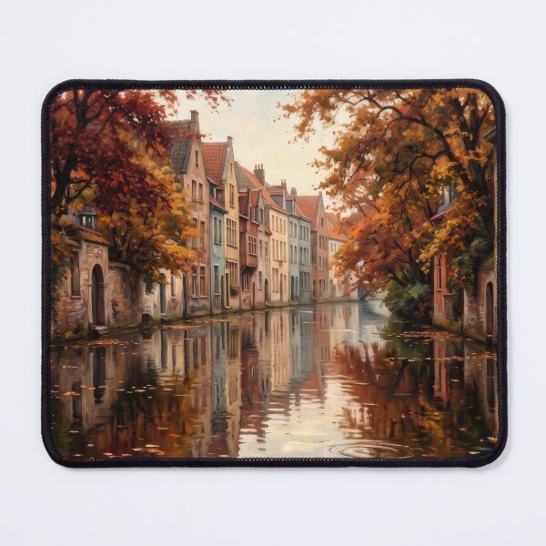Item preview, Autumn Canal Town designed and sold by RedPeaStudio.