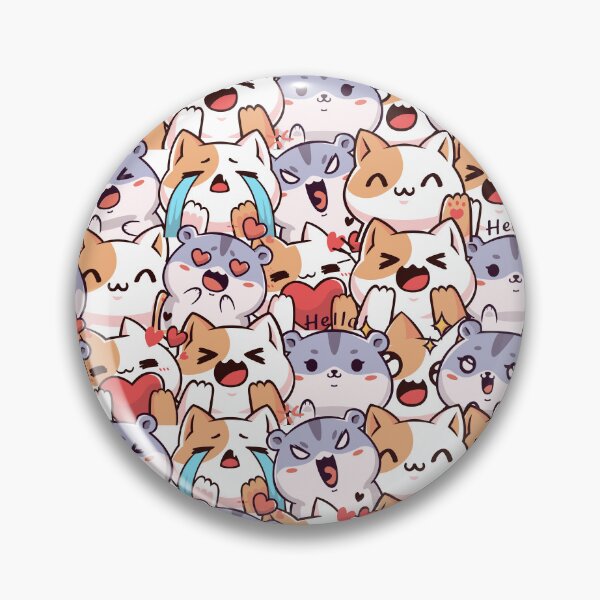 Item preview, Cute Kawaii Cats Seamless Pattern designed and sold by PawVista.