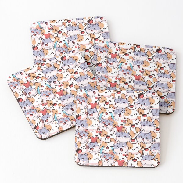 Item preview, Cute Kawaii Cats Seamless Pattern designed and sold by PawVista.