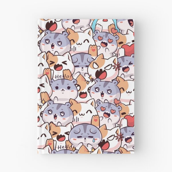 Item preview, Cute Kawaii Cats Seamless Pattern designed and sold by PawVista.