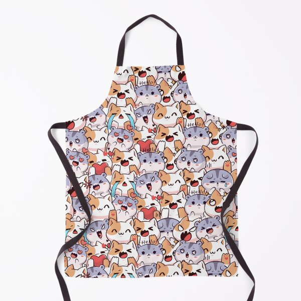 Item preview, Cute Kawaii Cats Seamless Pattern designed and sold by PawVista.