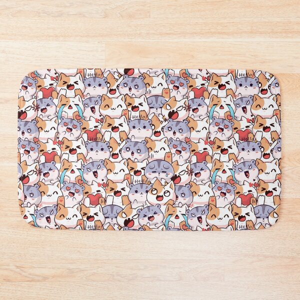 Item preview, Cute Kawaii Cats Seamless Pattern designed and sold by PawVista.