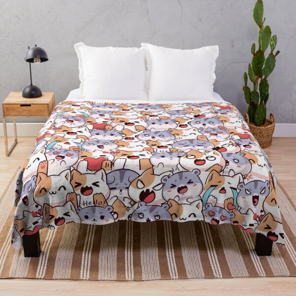 Item preview, Cute Kawaii Cats Seamless Pattern designed and sold by PawVista.