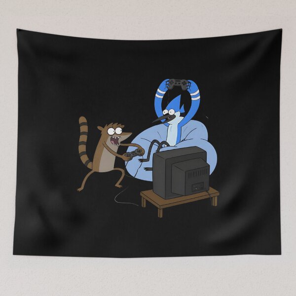 Item preview, Mordecai And Rigby Retro Pizza Video Games designed and sold by Kate McGovern.