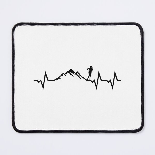 Item preview, Mountain Run Heartbeat ECG Line Art for Runners and Outdoor Enthusiasts designed and sold by UltimateOps.