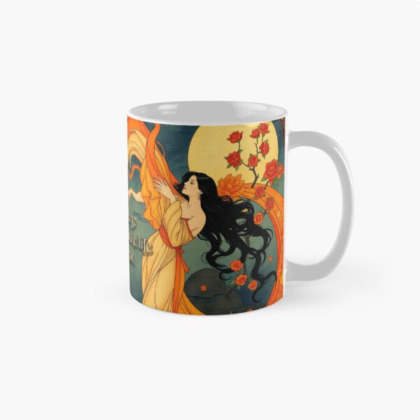 Item preview, Art Nouveau Goddess Flowing Flame Floral Illustration designed and sold by pinkal.