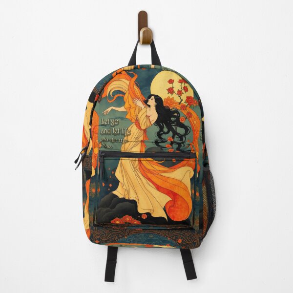Item preview, Art Nouveau Goddess Flowing Flame Floral Illustration designed and sold by pinkal.